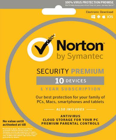Norton Security Premium Multi Devices 2017 1 Year 10 PC