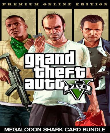 Grand Theft Auto V GTA 5 - Premium Online Edition &amp; Megalodon Shark Card Bundle