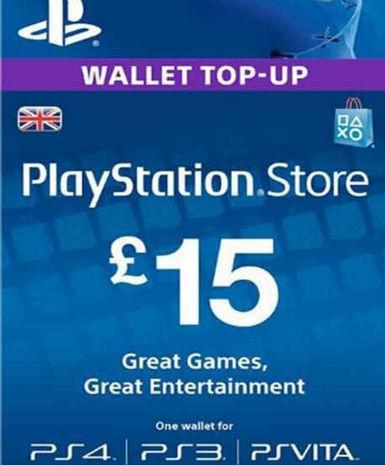 PlayStation Network Card (PSN) 15 GBP (UK)